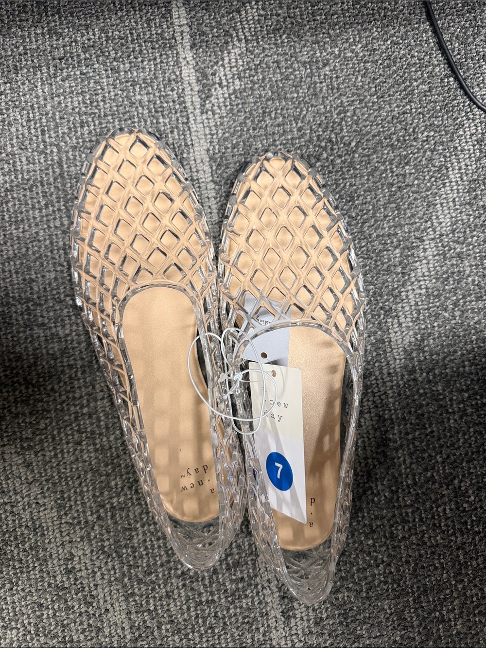 a new day Clear Jelly Flats with Nude Insole